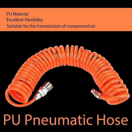 Pneumatic Hose Pu Air Hose Excellent Flexibility Excellent Elasticity Retractable Soft Functional for Building Industrial for Pipe for Engineer 85Mm9 Meters Pneumatic Hose Pu Air Hose Excellent Flexibility Excellent Elasticity Retractable Soft Functional for Building Industrial for Pipe for Engineer 85Mm9 Meters